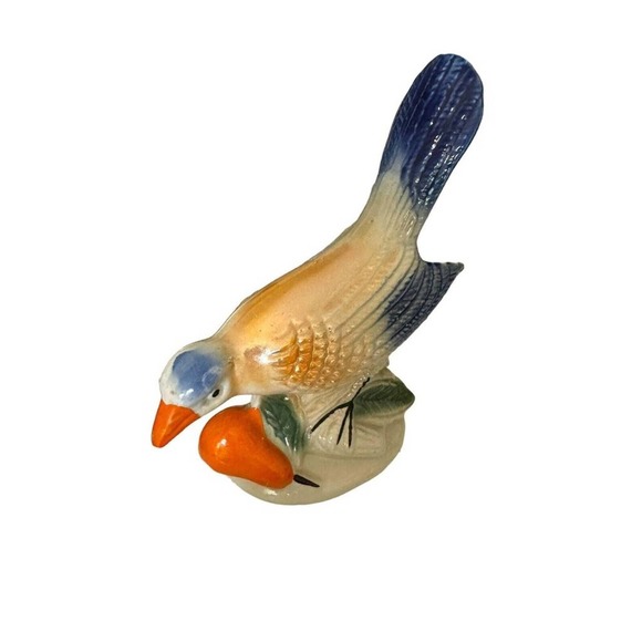 Vintage Lusterware Birds Avifauna with Fruit Made in Brazil Ceramic Figurines - Picture 6 of 16